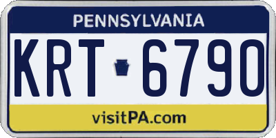 PA license plate KRT6790