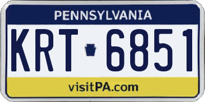 PA license plate KRT6851