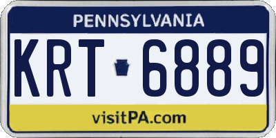 PA license plate KRT6889