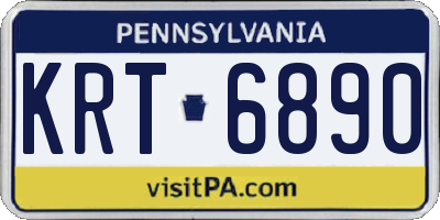 PA license plate KRT6890