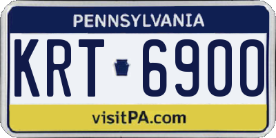 PA license plate KRT6900