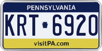 PA license plate KRT6920