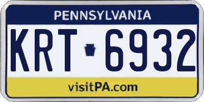 PA license plate KRT6932