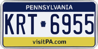 PA license plate KRT6955