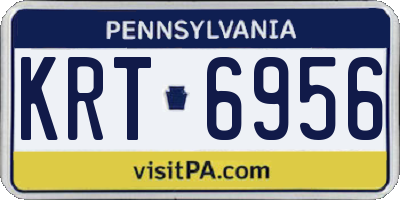 PA license plate KRT6956