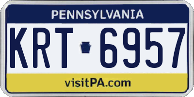 PA license plate KRT6957