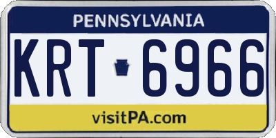 PA license plate KRT6966