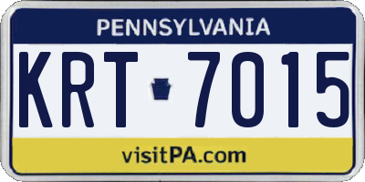 PA license plate KRT7015