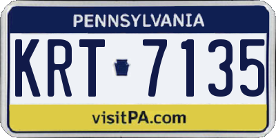 PA license plate KRT7135