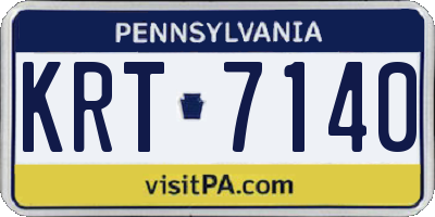 PA license plate KRT7140
