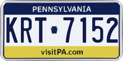 PA license plate KRT7152