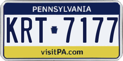 PA license plate KRT7177