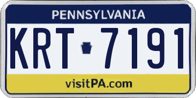 PA license plate KRT7191
