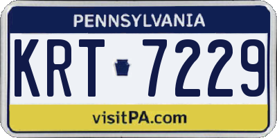 PA license plate KRT7229