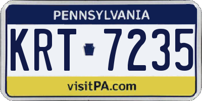 PA license plate KRT7235