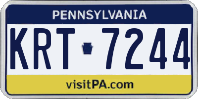 PA license plate KRT7244