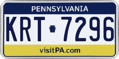 PA license plate KRT7296