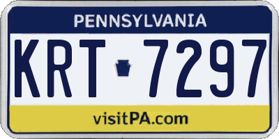 PA license plate KRT7297
