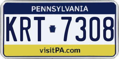 PA license plate KRT7308