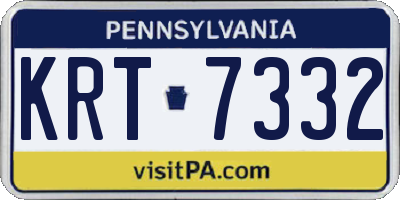 PA license plate KRT7332