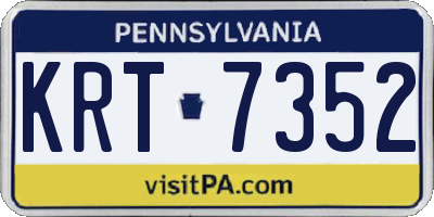 PA license plate KRT7352