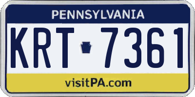 PA license plate KRT7361