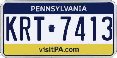 PA license plate KRT7413