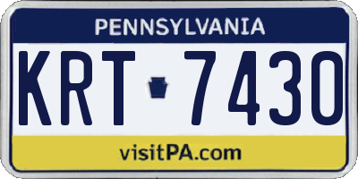 PA license plate KRT7430