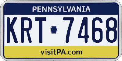 PA license plate KRT7468