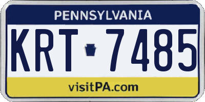 PA license plate KRT7485