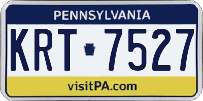 PA license plate KRT7527