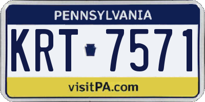 PA license plate KRT7571