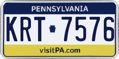 PA license plate KRT7576