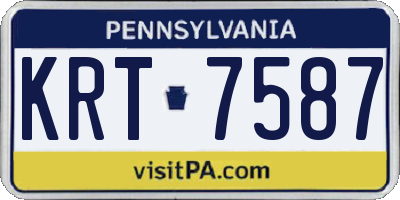PA license plate KRT7587