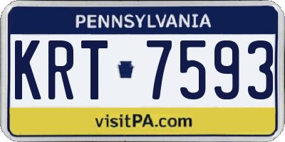 PA license plate KRT7593