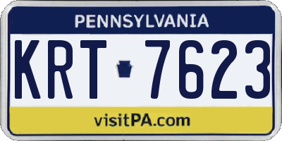 PA license plate KRT7623