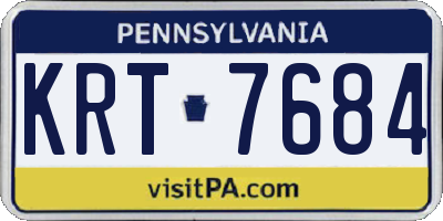 PA license plate KRT7684