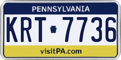 PA license plate KRT7736