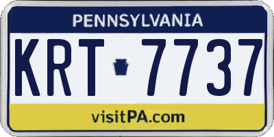PA license plate KRT7737