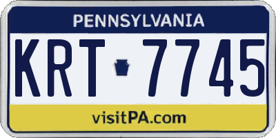 PA license plate KRT7745