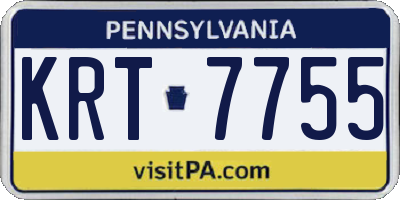 PA license plate KRT7755