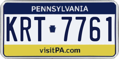 PA license plate KRT7761
