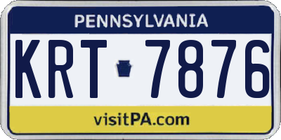 PA license plate KRT7876