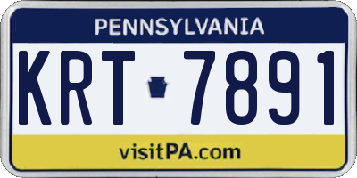 PA license plate KRT7891