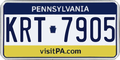 PA license plate KRT7905