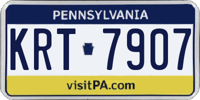 PA license plate KRT7907