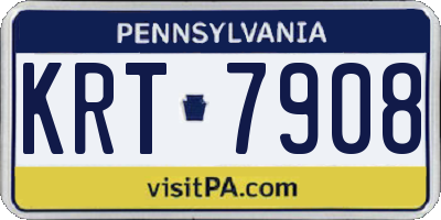PA license plate KRT7908