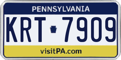 PA license plate KRT7909