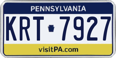 PA license plate KRT7927