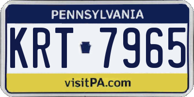 PA license plate KRT7965